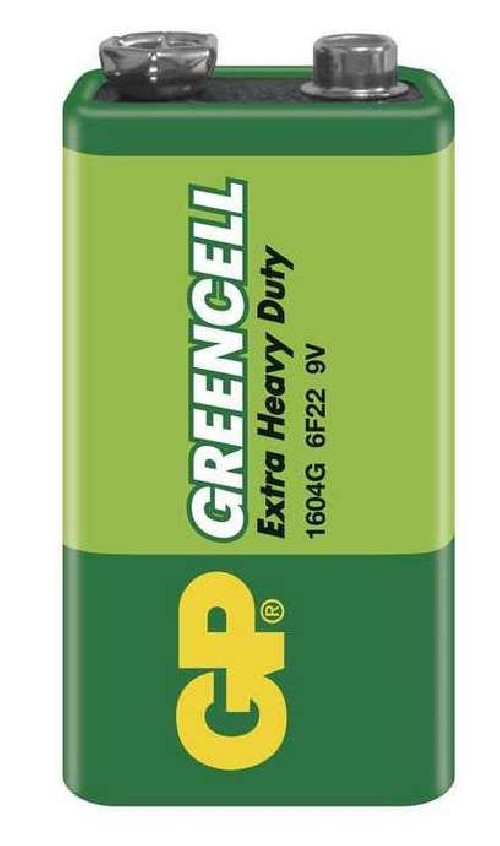 Baterie zinkochloridová GP Greencell 9V, blistr 1ks