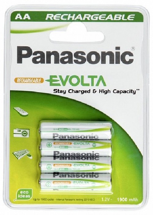 Baterie nabíjecí Panasonic Evolta AA, HR06, 1900mAh, Ni-MH, blistr 4ks