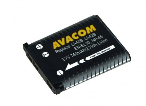 Baterie Avacom Olympus Li-40B/Li-42B/Fujifilm NP-45/Nikon EN-EL10 Li-ion 3,7V 740mAh