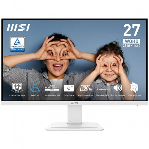 Monitor MSI PRO MP273QW E2 27",LED podsvícení, IPS panel, 1ms, 1300: 1, 400cd/m2, 2560 × 1440 WQHD, - bílý Monitor MSI PRO MP273QW E2 27",LED podsvícení, IPS panel, 1ms, 1300: 1, 400cd/m2, 2560 × 1440 WQHD, - bílý