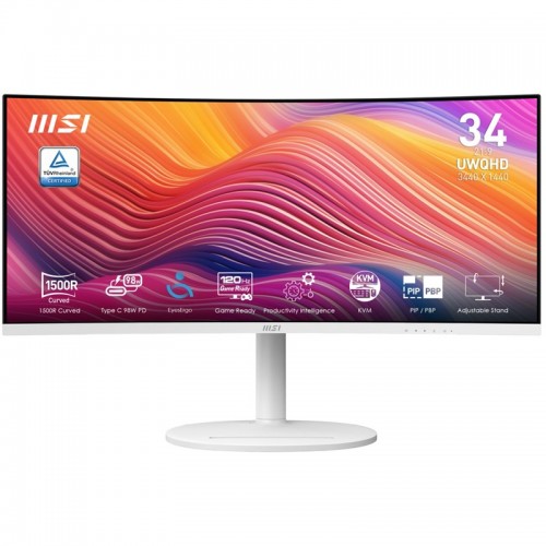Monitor MSI Modern MD342CQPW 34",LED podsvícení, VA panel, 1ms, 3500: 1, 300cd/m2, 3440 × 1440, - bílý Monitor MSI Modern MD342CQPW 34",LED podsvícení, VA panel, 1ms, 3500: 1, 300cd/m2, 3440 × 1440, - bílý