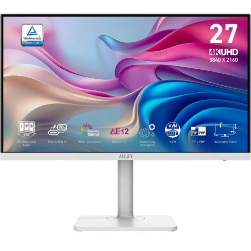Monitor MSI Modern MD272UPHW 27",LED podsvícení, IPS panel, 4ms, 1000: 1, 400cd/m2, 3840 × 2160, - bílý Monitor MSI Modern MD272UPHW 27",LED podsvícení, IPS panel, 4ms, 1000: 1, 400cd/m2, 3840 × 2160, - bílý
