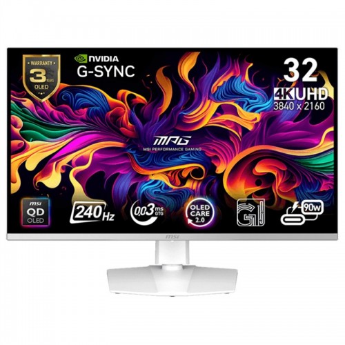Herní monitor MSI MPG 321URXW QD-OLED 31.5",LED podsvícení, QD-OLED panel, 0.03ms, 1500000: 1, 250cd/m2, 3840 × 2160, - bílý Herní monitor MSI MPG 321URXW QD-OLED 31.5",LED podsvícení, QD-OLED panel, 0.03ms, 1500000: 1, 250cd/m2, 3840 × 2160, - bílý
