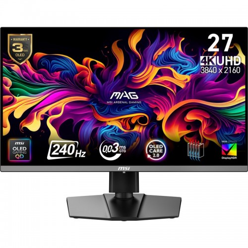 Herní monitor MSI MAG 272UP QD-OLED X24 26.5",LED podsvícení, QD-OLED panel, 0.03ms, 1500000: 1, 250cd/m2, 3840 × 2160, - černý Herní monitor MSI MAG 272UP QD-OLED X24 26.5",LED podsvícení, QD-OLED panel, 0.03ms, 1500000: 1, 250cd/m2, 3840 × 2160, - černý