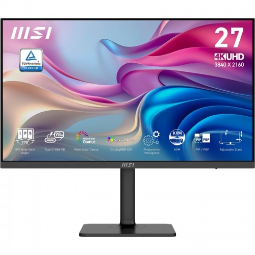 Monitor MSI Modern MD272UPHG 27",LED podsvícení, IPS panel, 4ms, 1000: 1, 400cd/m2, 3840 × 2160, - černý Monitor MSI Modern MD272UPHG 27",LED podsvícení, IPS panel, 4ms, 1000: 1, 400cd/m2, 3840 × 2160, - černý