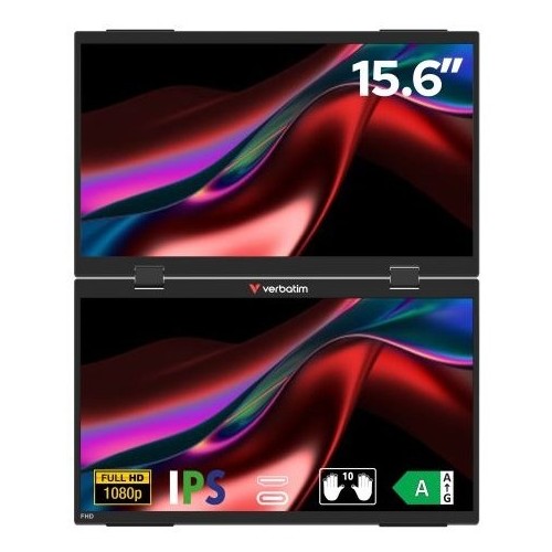 Monitor Verbatim PM-15,6 15.6",LED podsvícení, IPS panel, 10ms, 1000: 1, 250cd/m2, 1920 × 1080 Full HD, - černý Monitor Verbatim PM-15,6 15.6",LED podsvícení, IPS panel, 10ms, 1000: 1, 250cd/m2, 1920 × 1080 Full HD, - černý