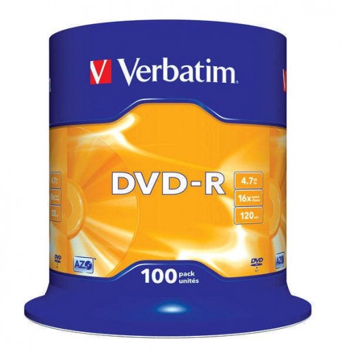 Disk Verbatim DVD-R 4,7GB, 16x, 100cake