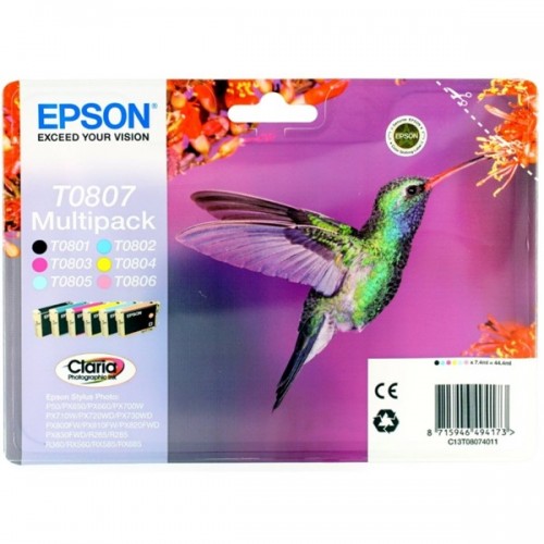 Inkoustová náplň Epson T0807, 6x 7,4 ml - CMYK